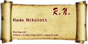 Rada Nikolett névjegykártya