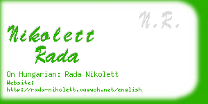 nikolett rada business card